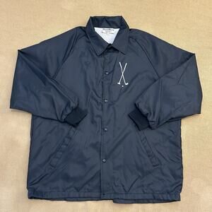 Rowing Blazer Golf Windbreaker Collared Snap Coach Jacket Large